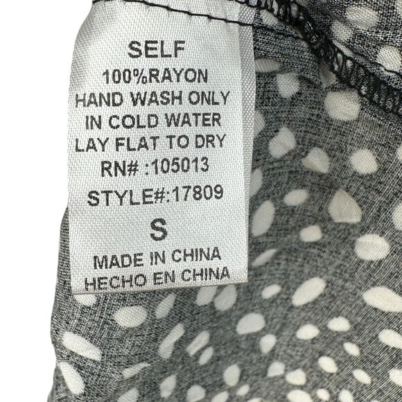 Savanna Jane Top Womens Small Polka Dot Embroidered Bell Sleeve Tiered Blouse - Picture 6 of 6